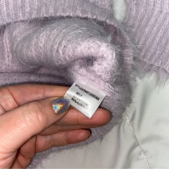 Giani Bini Lavender Lilac Eyelash Chunky Knit Sweater Size Small - Picture 5 of 11